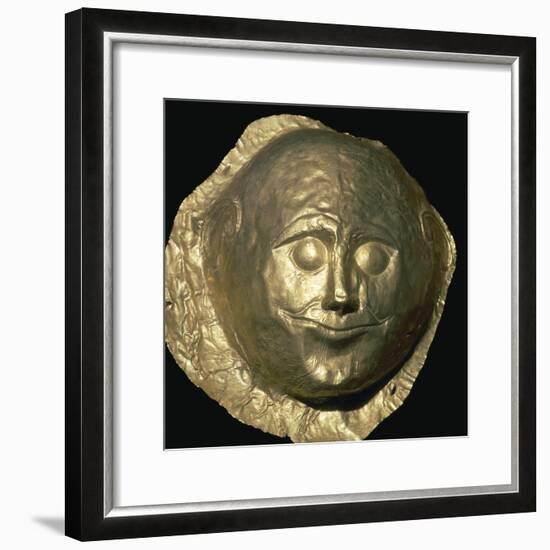 Gold death-mask of a Mycenaean King, 17th century BC. Artist: Unknown-Unknown-Framed Giclee Print