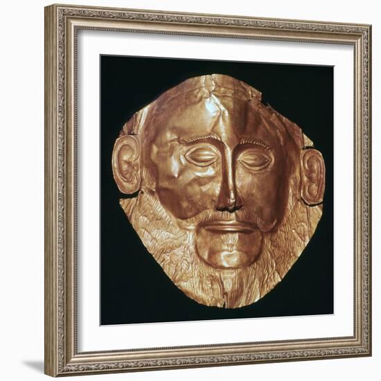 Gold death mask of 'Agamemmon', 17th century BC. Artist: Unknown-Unknown-Framed Giclee Print