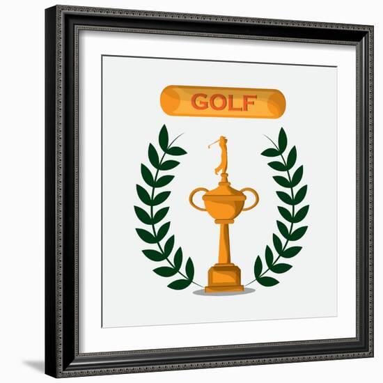 Gold Design. Sport Icon. Colorfull Illustration, Graphic-Jemastock-Framed Art Print