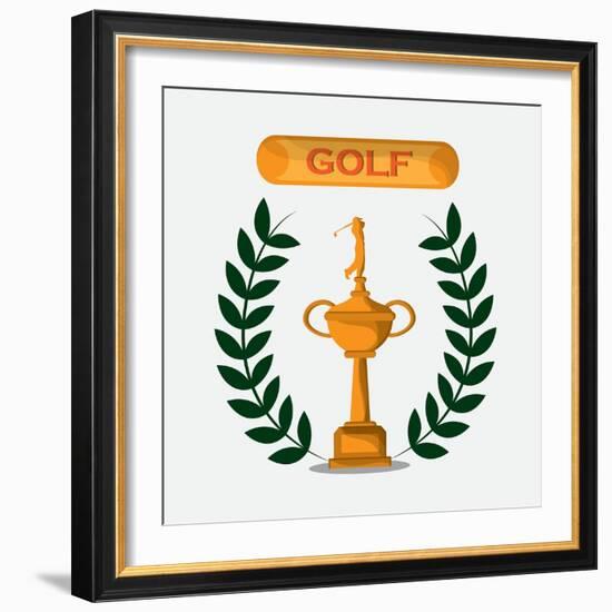 Gold Design. Sport Icon. Colorfull Illustration, Graphic-Jemastock-Framed Art Print