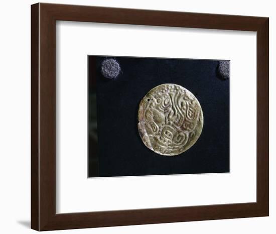 Gold disc embossed with feline images, probably made as an applique piece for a costume-Werner Forman-Framed Giclee Print