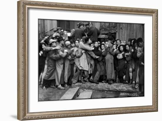 Gold Distribution, Shanghai, China, 1949-Henri Cartier-Bresson-Framed Art Print