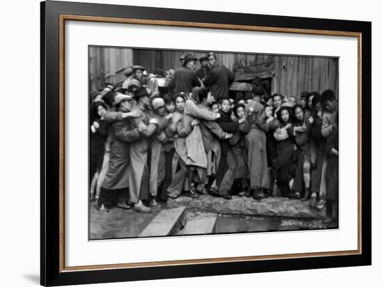 Gold Distribution, Shanghai, China, 1949-Henri Cartier-Bresson-Framed Art Print