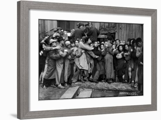 Gold Distribution, Shanghai, China, 1949-Henri Cartier-Bresson-Framed Art Print