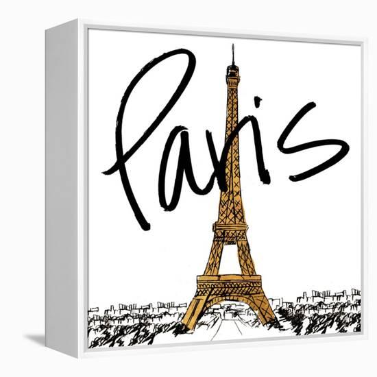 Gold Eiffel in Paris-Nicholas Biscardi-Framed Stretched Canvas