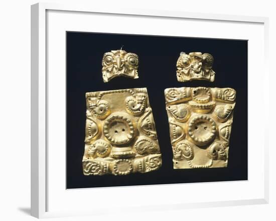 Gold Embossed Plaque Originating from La Tolita-null-Framed Giclee Print