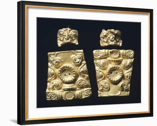 Gold Embossed Plaque Originating from La Tolita-null-Framed Giclee Print