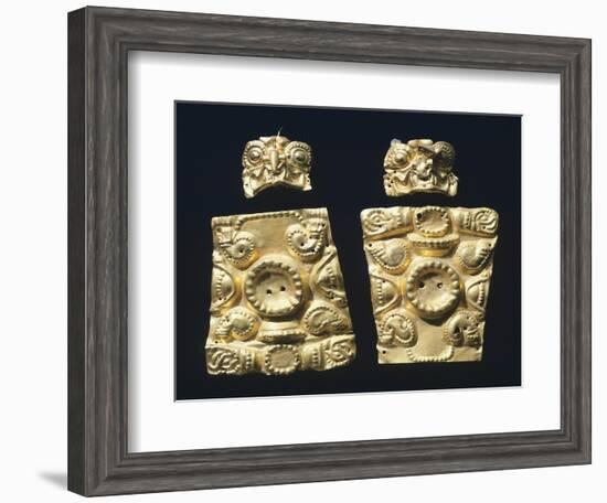 Gold Embossed Plaque Originating from La Tolita-null-Framed Giclee Print