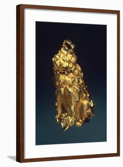 Gold, Enamel and Diamonds Pendant Representing Lion-null-Framed Giclee Print