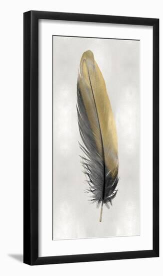 Gold Feather on Silver I-Julia Bosco-Framed Giclee Print