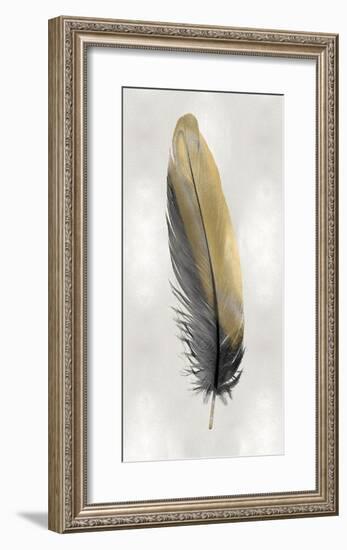 Gold Feather on Silver I-Julia Bosco-Framed Giclee Print