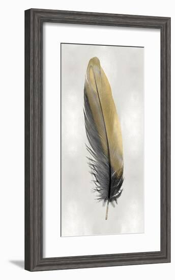 Gold Feather on Silver I-Julia Bosco-Framed Giclee Print