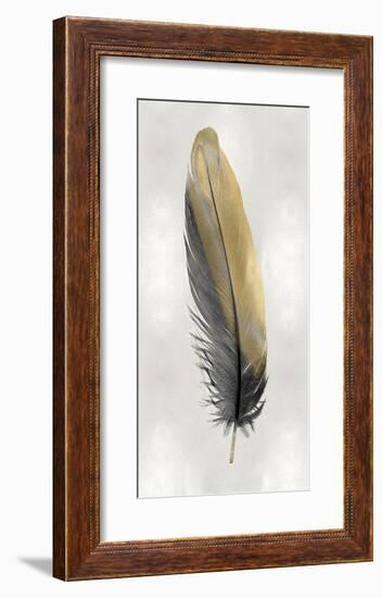 Gold Feather on Silver I-Julia Bosco-Framed Giclee Print