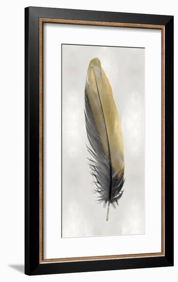 Gold Feather on Silver I-Julia Bosco-Framed Giclee Print