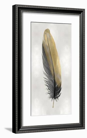 Gold Feather on Silver I-Julia Bosco-Framed Giclee Print