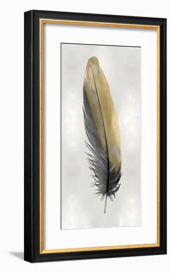 Gold Feather on Silver I-Julia Bosco-Framed Giclee Print