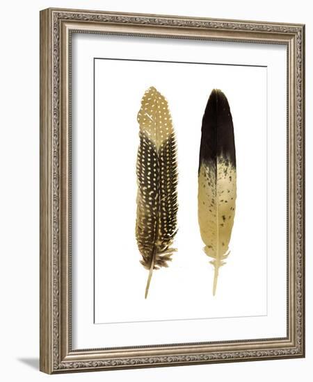 Gold Feather Pair-Julia Bosco-Framed Art Print