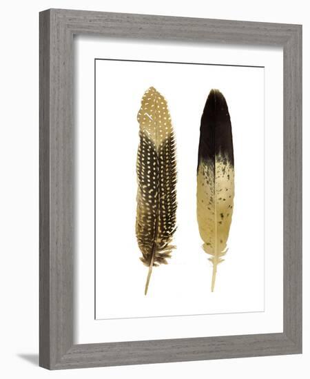 Gold Feather Pair-Julia Bosco-Framed Art Print