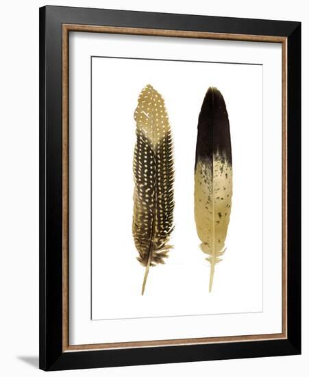 Gold Feather Pair-Julia Bosco-Framed Art Print