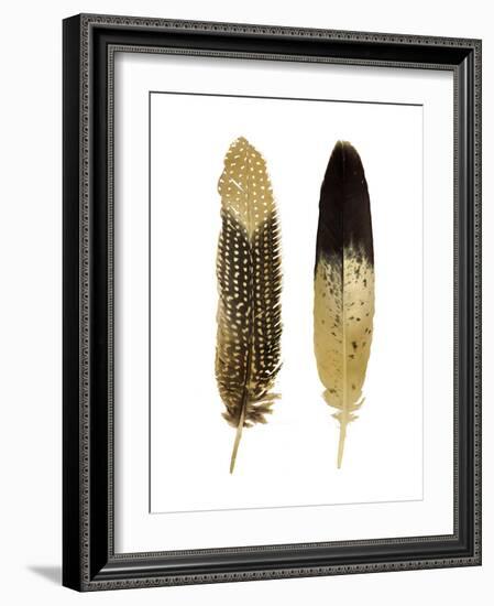 Gold Feather Pair-Julia Bosco-Framed Art Print