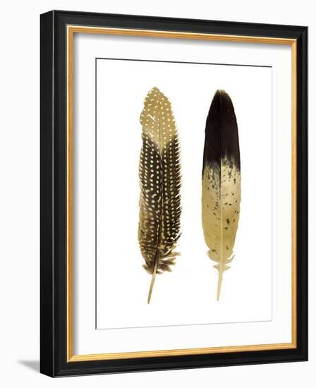 Gold Feather Pair-Julia Bosco-Framed Art Print