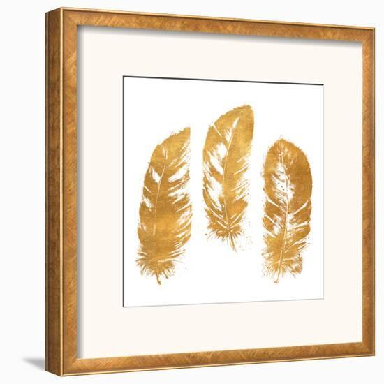 Gold Feather Square (gold foil)-Patricia Pinto-Framed Art Print