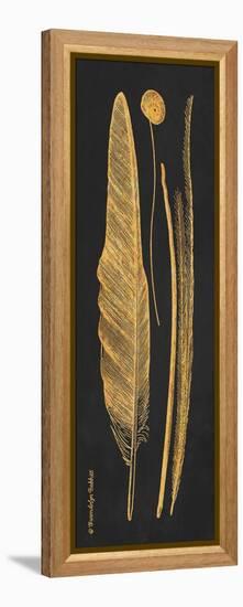 Gold Feathers III-Gwendolyn Babbitt-Framed Stretched Canvas