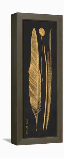 Gold Feathers III-Gwendolyn Babbitt-Framed Stretched Canvas