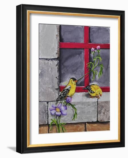 Gold Finches-Charlsie Kelly-Framed Giclee Print