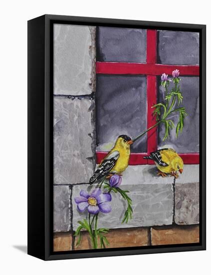 Gold Finches-Charlsie Kelly-Framed Premier Image Canvas