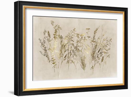 Gold Floral-Aria K-Framed Art Print