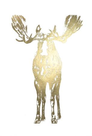 Gold Foil Standing Moose' Art Print - Ethan Harper | Art.com