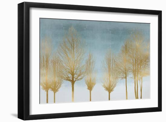 Gold Forest on Aqua-Kate Bennett-Framed Art Print