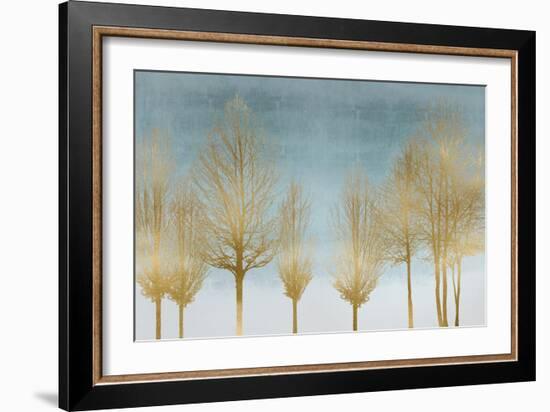 Gold Forest on Aqua-Kate Bennett-Framed Art Print