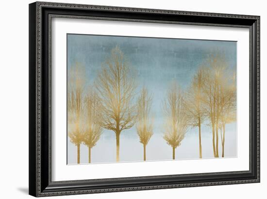 Gold Forest on Aqua-Kate Bennett-Framed Art Print