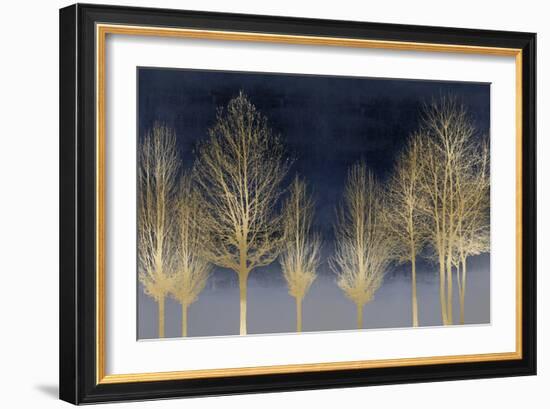 Gold Forest on Blue-Kate Bennett-Framed Art Print