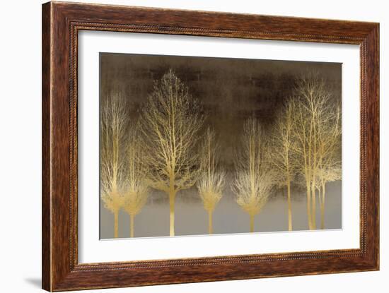 Gold Forest on Brown-Kate Bennett-Framed Art Print