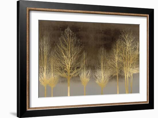 Gold Forest on Brown-Kate Bennett-Framed Art Print