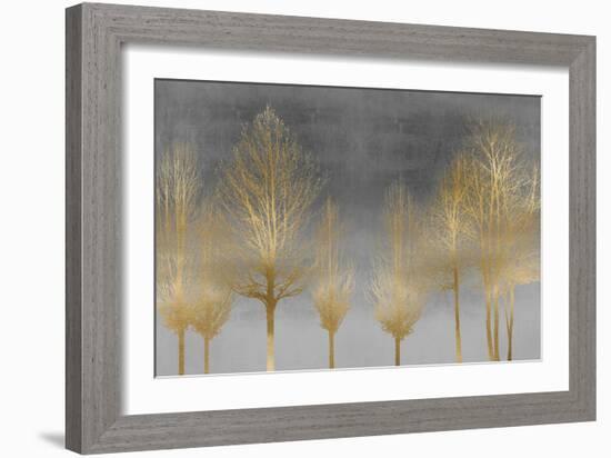 Gold Forest on Gray-Kate Bennett-Framed Art Print