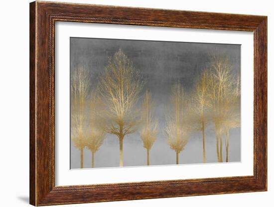 Gold Forest on Gray-Kate Bennett-Framed Art Print