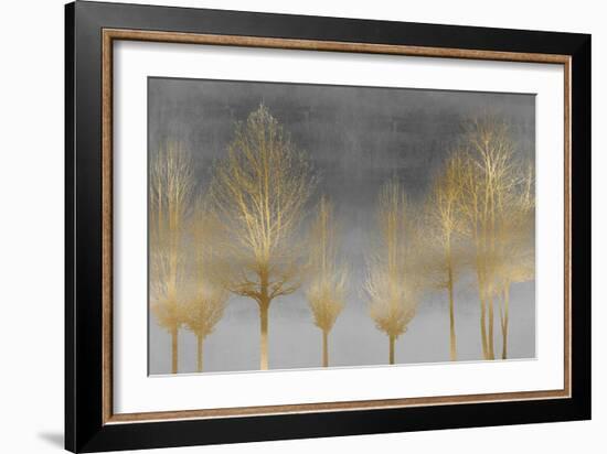 Gold Forest on Gray-Kate Bennett-Framed Art Print