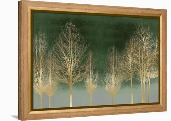 Gold Forest on Green-Kate Bennett-Framed Stretched Canvas