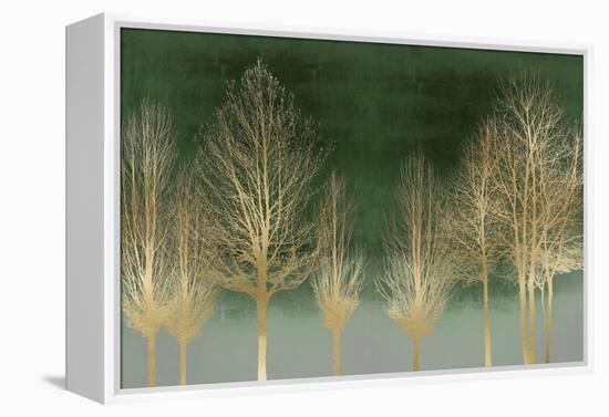 Gold Forest on Green-Kate Bennett-Framed Stretched Canvas