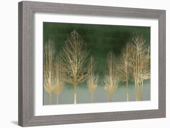 Gold Forest on Green-Kate Bennett-Framed Art Print