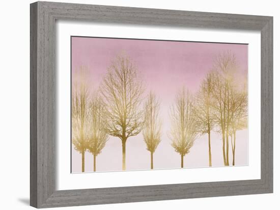 Gold Forest on Pink-Kate Bennett-Framed Art Print