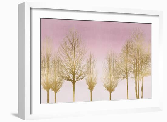 Gold Forest on Pink-Kate Bennett-Framed Art Print