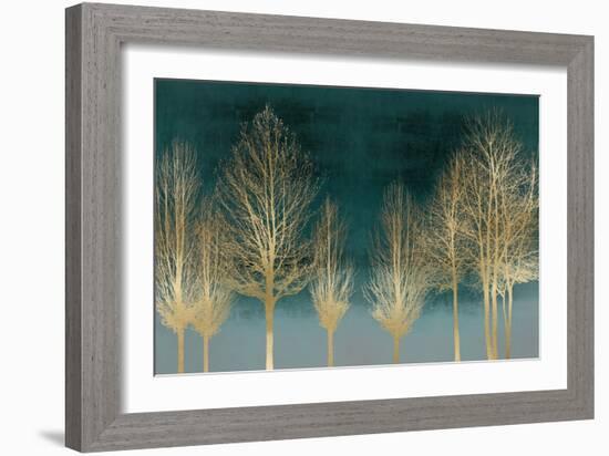 Gold Forest on Teal-Kate Bennett-Framed Art Print