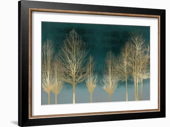 Gold Forest on Teal-Kate Bennett-Framed Art Print