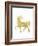 Gold Glitter Unicorn-Peach & Gold-Framed Art Print