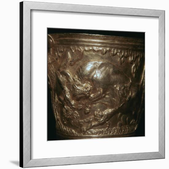 Gold Greek cup with a wild bull motif, 15th century BC. Artist: Unknown-Unknown-Framed Giclee Print